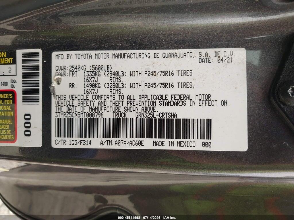 3TYRZ5CN5MT008796 2021 TOYOTA TACOMA photo no. 9