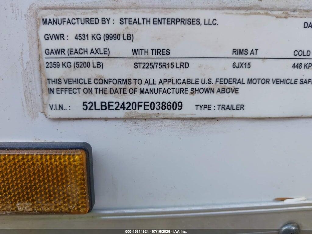 52LBE2420FE038609 2015 NOMAD TRAILERS photo no. 9