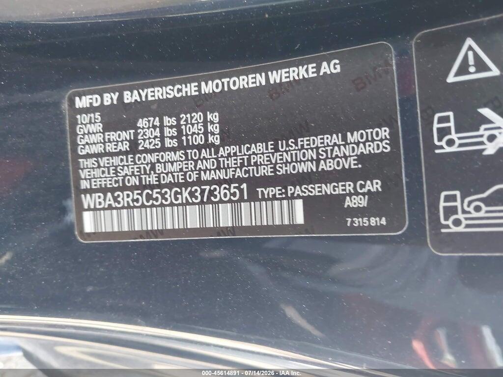 WBA3R5C53GK373651 2016 BMW 435I photo no. 9