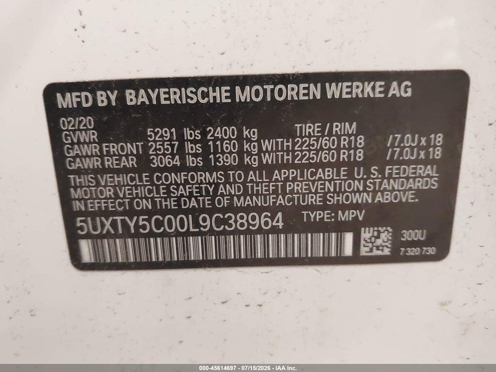 5UXTY5C00L9C38964 2020 BMW X3 photo no. 9