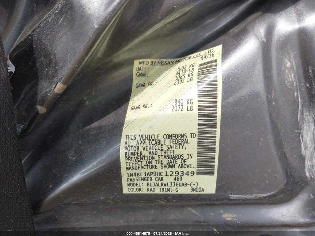 1N4BL3AP9HC129349 2017 NISSAN ALTIMA photo no. 9