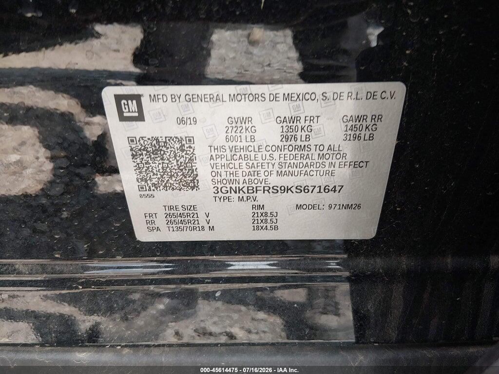 3GNKBFRS9KS671647 2019 CHEVROLET BLAZER photo no. 9