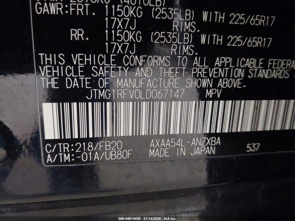 JTMG1RFV0LD067147 2020 TOYOTA RAV4 photo no. 9