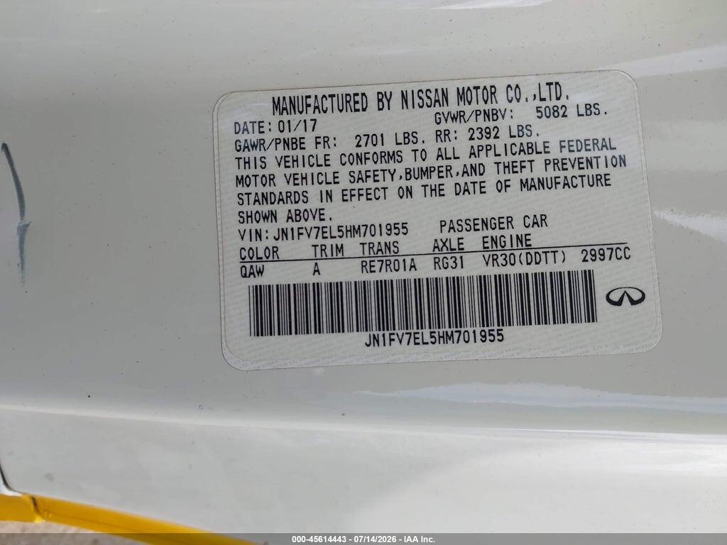 JN1FV7EL5HM701955 2017 INFINITI Q60 photo no. 9