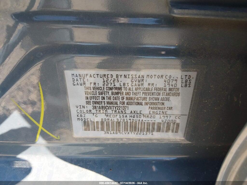3N1AB9CVXTY221371 2026 NISSAN SENTRA photo no. 9