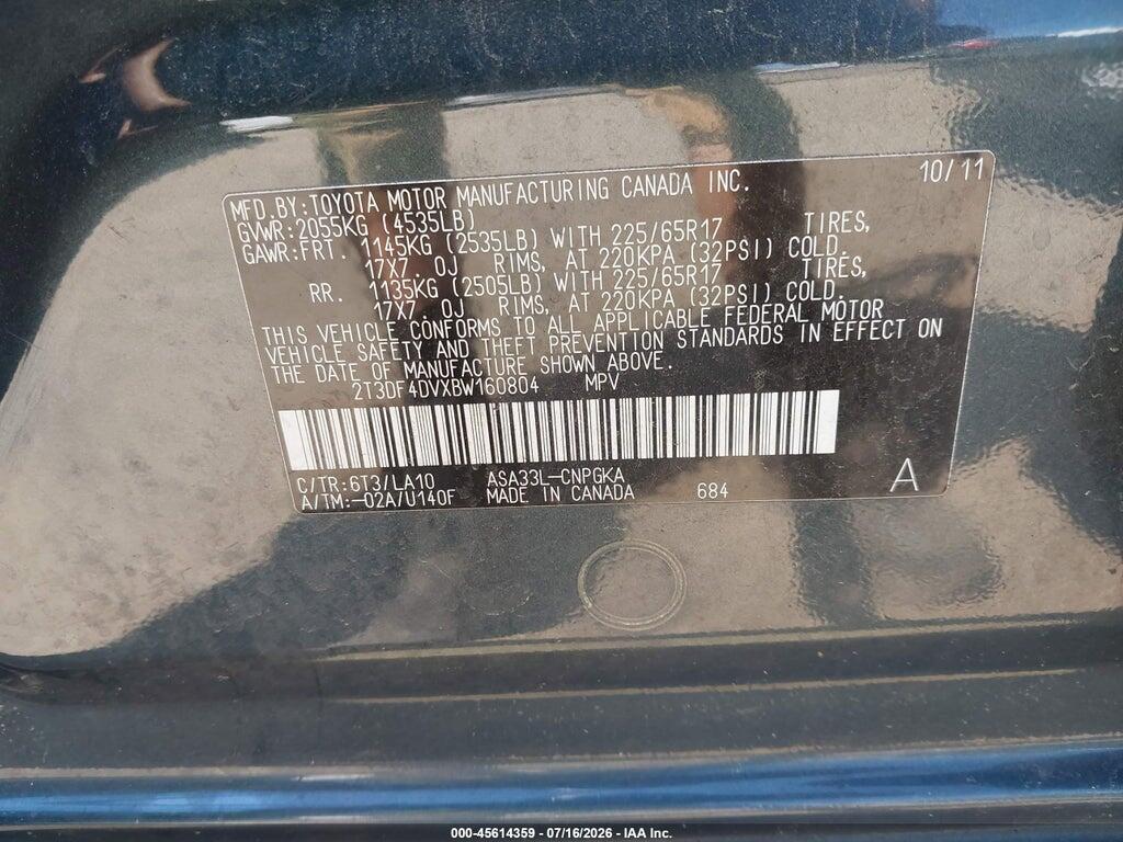 2T3DF4DVXBW160804 2011 TOYOTA RAV4 photo no. 7