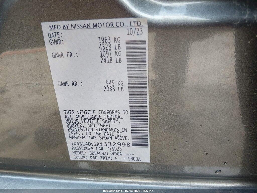 1N4BL4DV1RN332998 2024 NISSAN ALTIMA photo no. 9