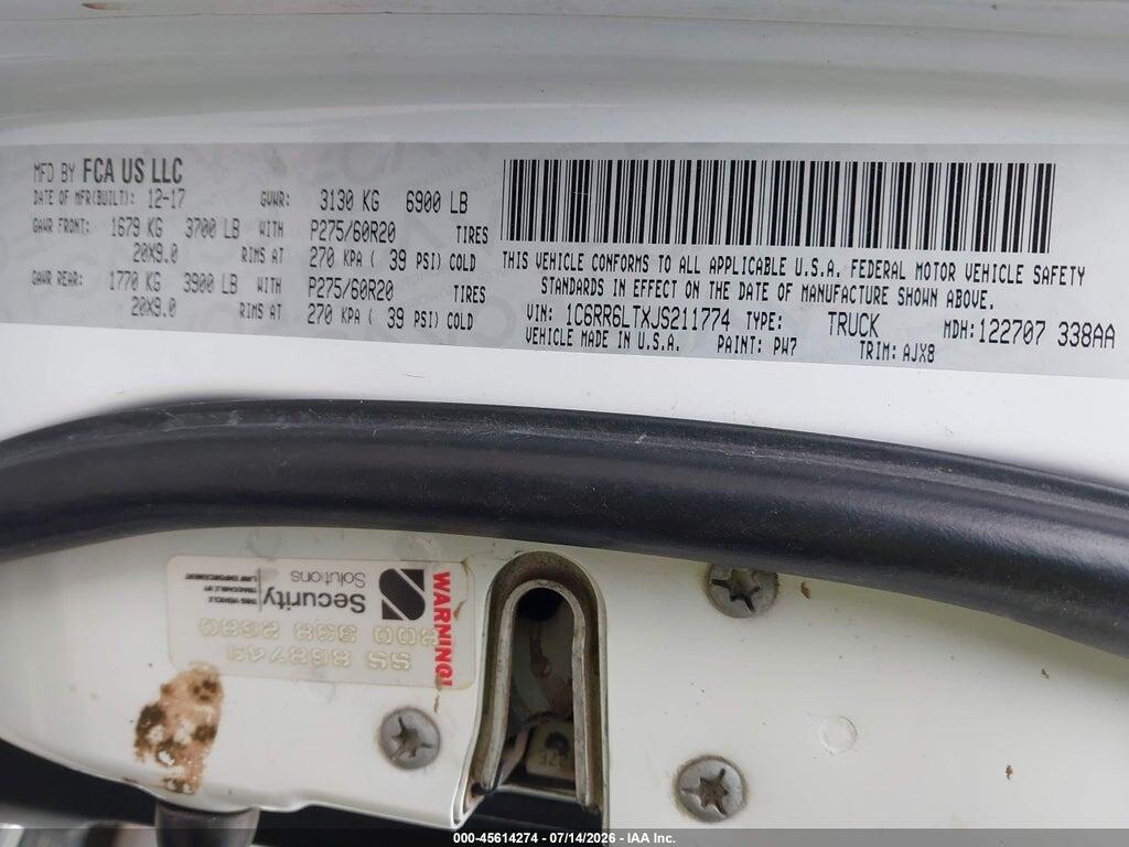 1C6RR6LTXJS211774 2018 RAM 1500 photo no. 9