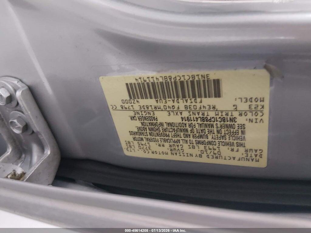 3N1BC1CP8BL411914 2011 NISSAN VERSA photo no. 9