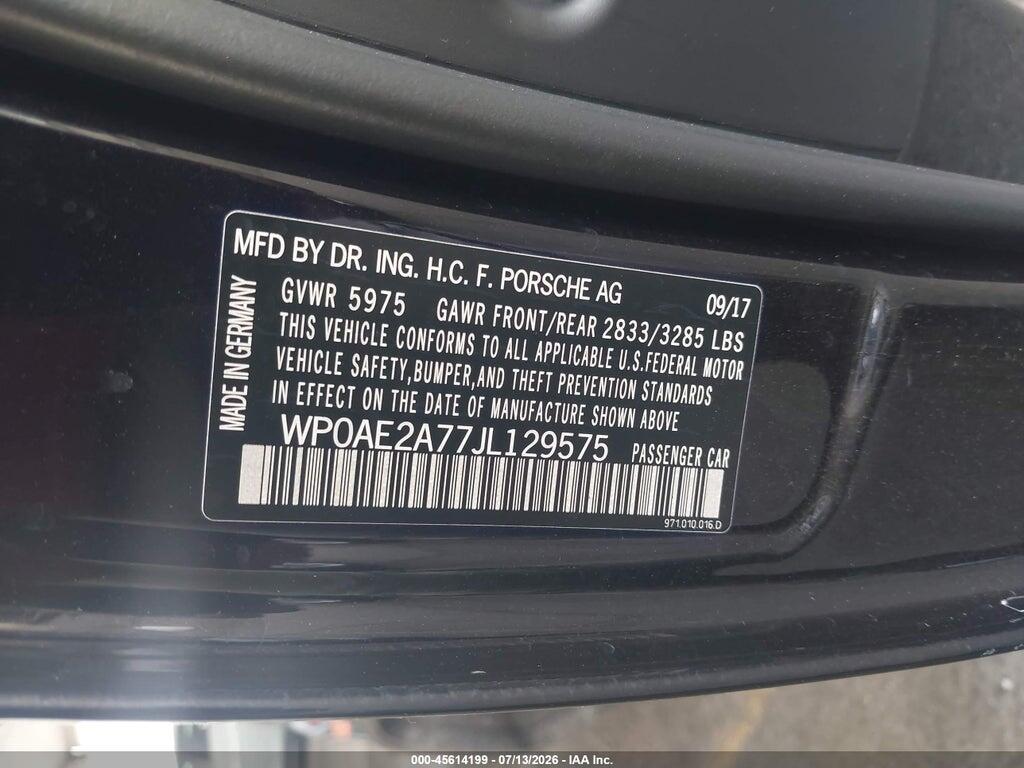 WP0AE2A77JL129575 2018 PORSCHE PANAMERA E-HYBRID photo no. 9