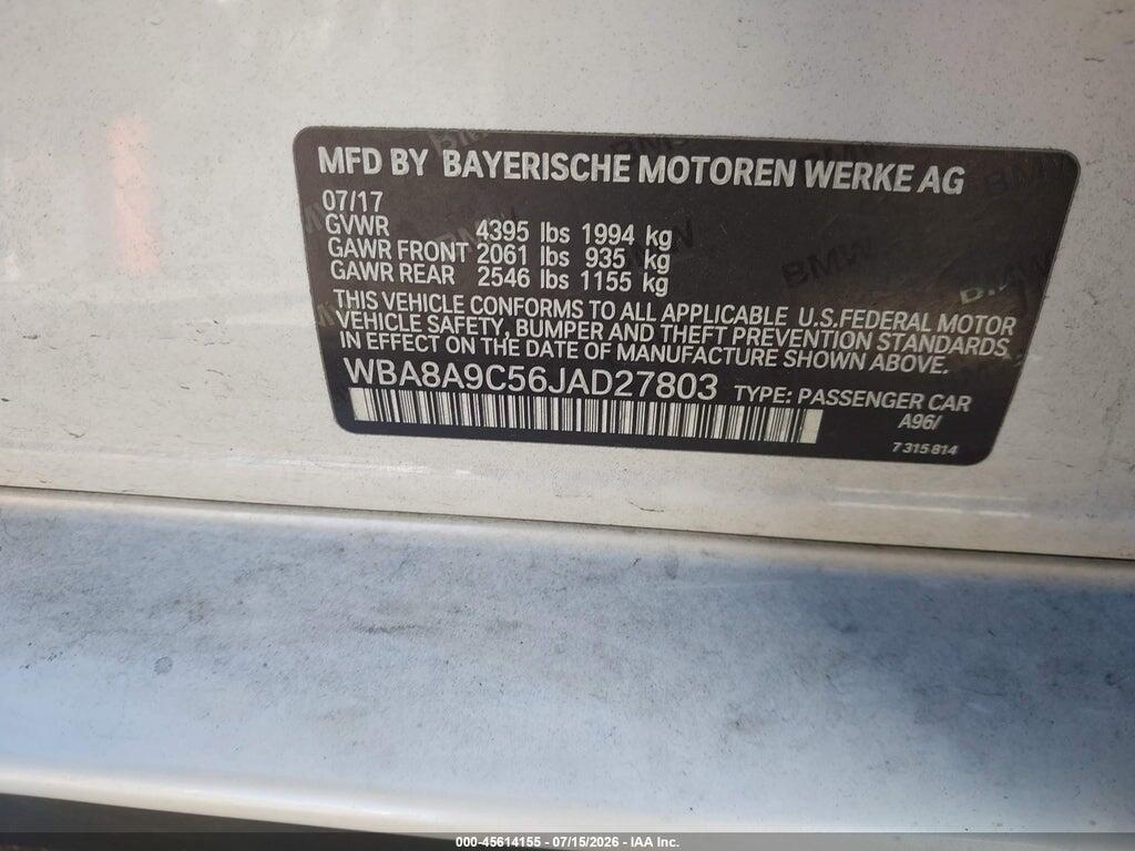 WBA8A9C56JAD27803 2018 BMW 320I photo no. 9