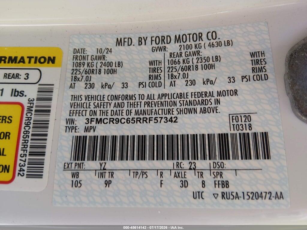 3FMCR9C65RRF57342 2024 FORD BRONCO SPORT photo no. 9