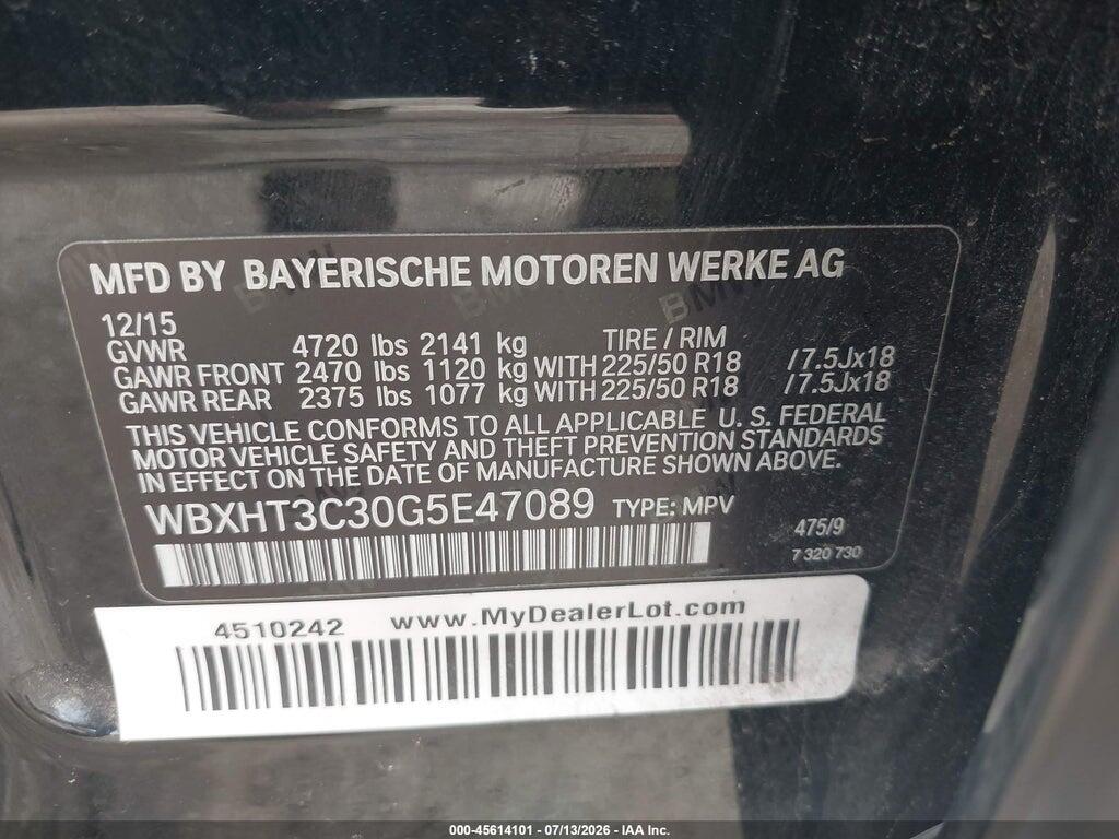 WBXHT3C30G5E47089 2016 BMW X1 photo no. 9