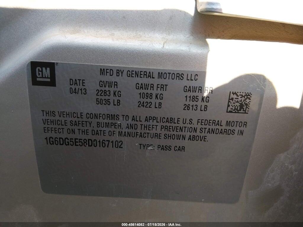 1G6DG5E58D0167102 2013 CADILLAC CTS photo no. 9