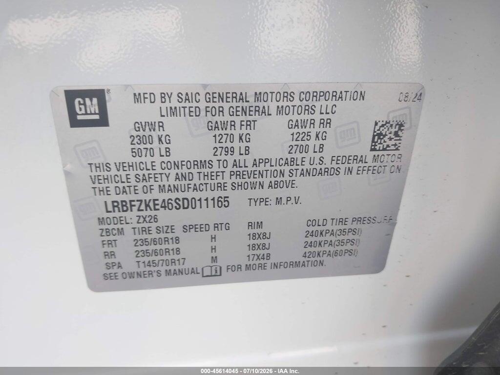 LRBFZKE46SD011165 2025 BUICK ENVISION photo no. 9