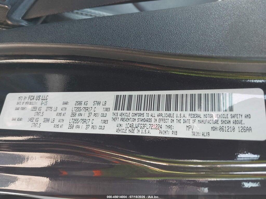 1C4BJWFG3FL721224 2015 JEEP WRANGLER UNLIMITED photo no. 9