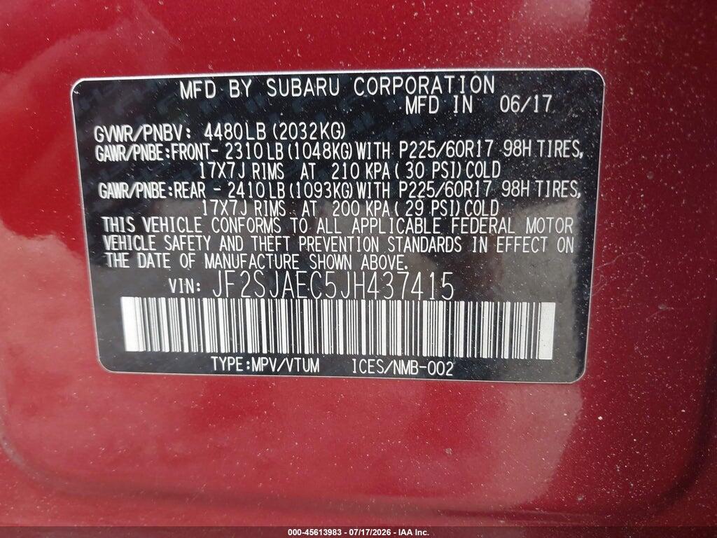 JF2SJAEC5JH437415 2018 SUBARU FORESTER photo no. 9