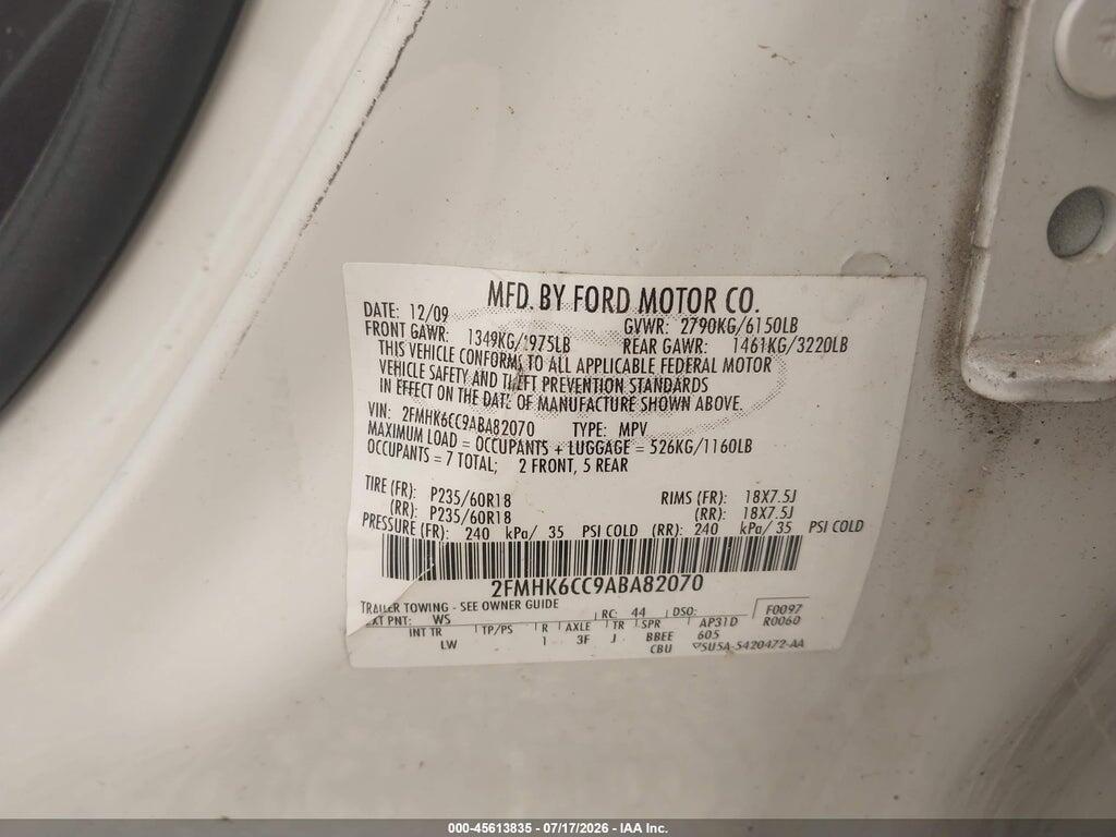 2FMHK6CC9ABA82070 2010 FORD FLEX photo no. 9