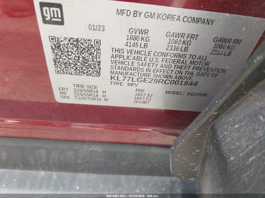 KL77LGE29RC001844 2024 CHEVROLET TRAX photo no. 9