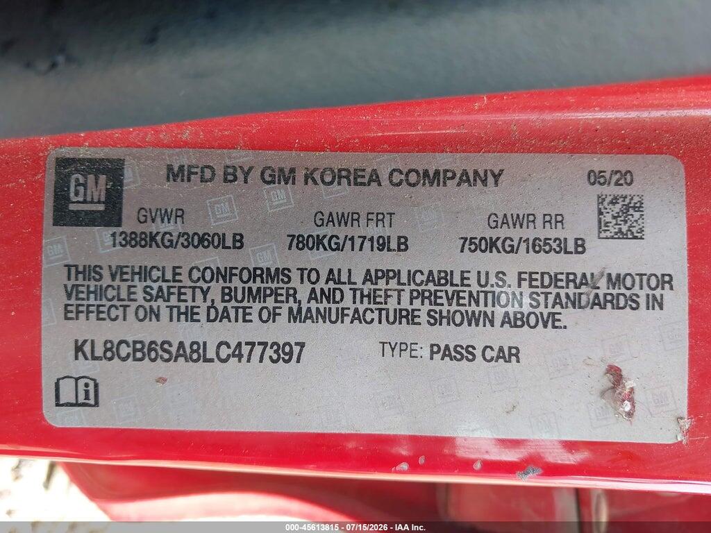KL8CB6SA8LC477397 2020 CHEVROLET SPARK photo no. 9