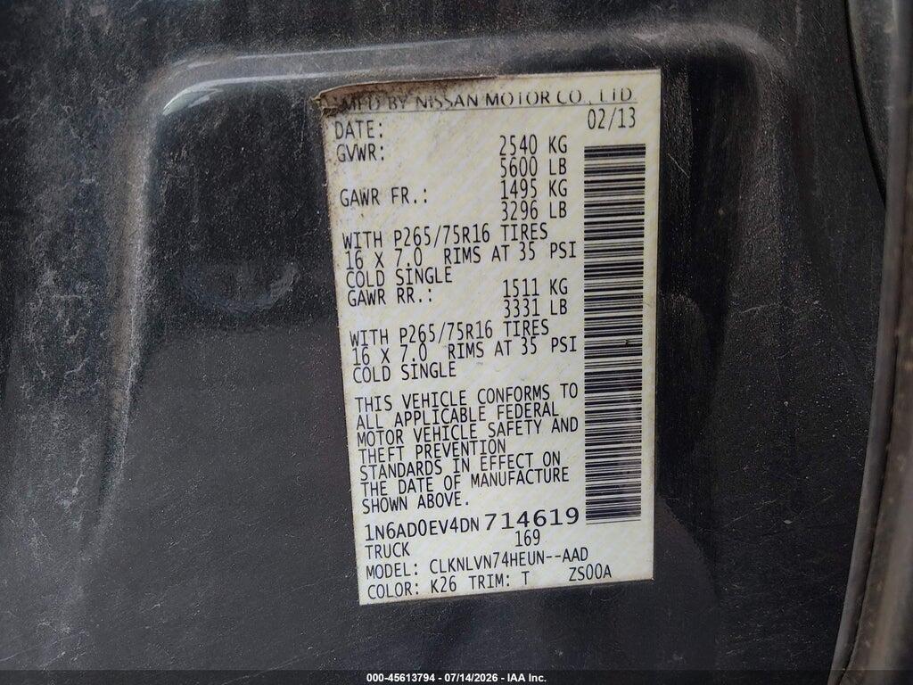 1N6AD0EV4DN714619 2013 NISSAN FRONTIER photo no. 9
