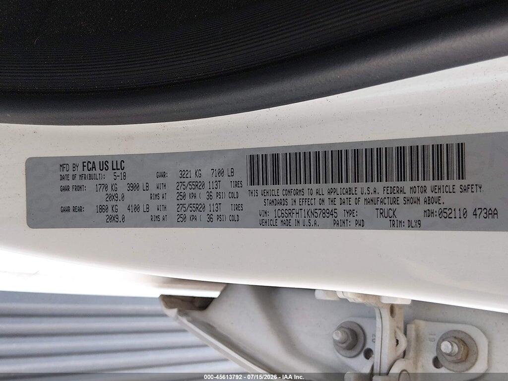 1C6SRFHT1KN578945 2019 RAM 1500 photo no. 9