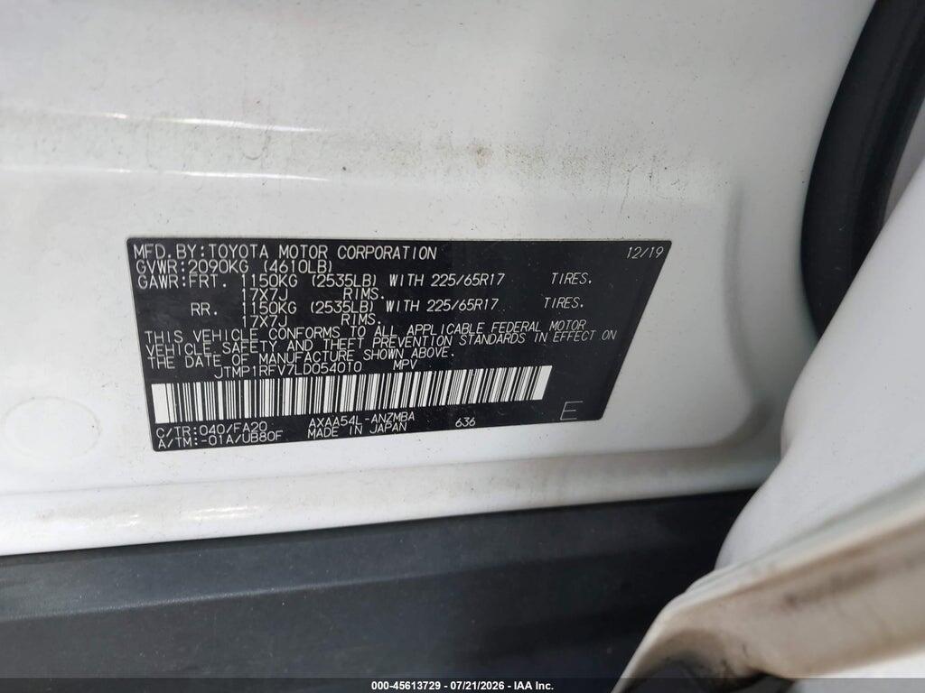 JTMP1RFV7LD054010 2020 TOYOTA RAV4 photo no. 9