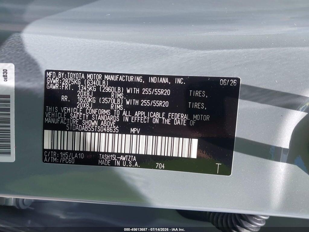5TDADAB55TS048635 2026 TOYOTA GRAND HIGHLANDER HYBRID photo no. 9