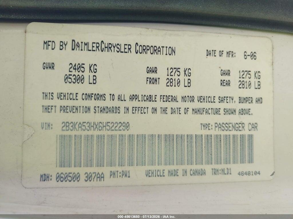 2B3KA53HX6H522290 2006 DODGE CHARGER photo no. 9