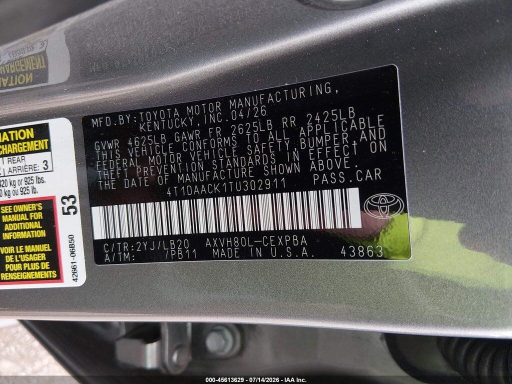 4T1DAACK1TU302911 2026 TOYOTA CAMRY photo no. 9