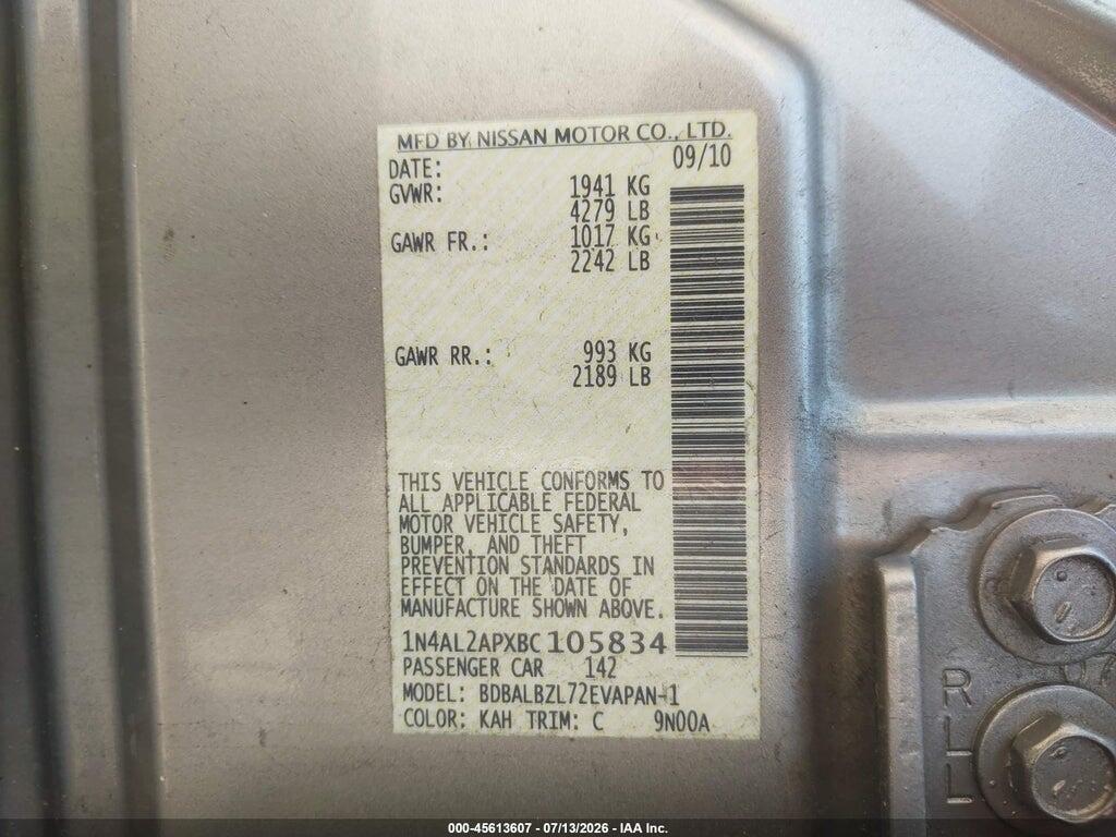 1N4AL2APXBC105834 2011 NISSAN ALTIMA photo no. 9