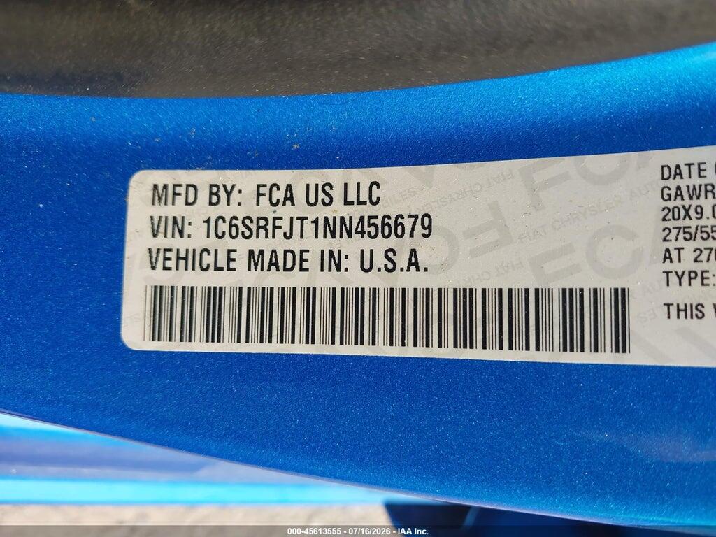 1C6SRFJT1NN456679 2022 RAM 1500 photo no. 9