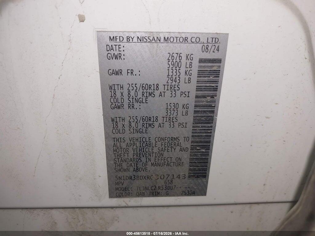 5N1DR3BDXRC307143 2024 NISSAN PATHFINDER photo no. 9