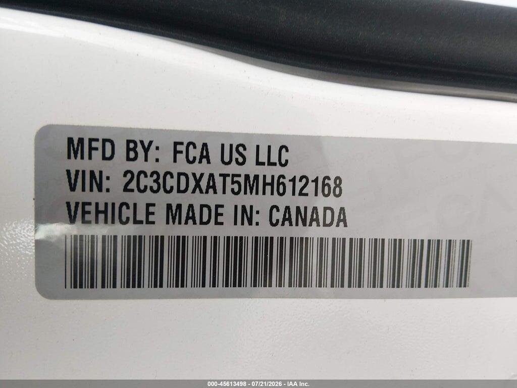 2C3CDXAT5MH612168 2021 DODGE CHARGER photo no. 9
