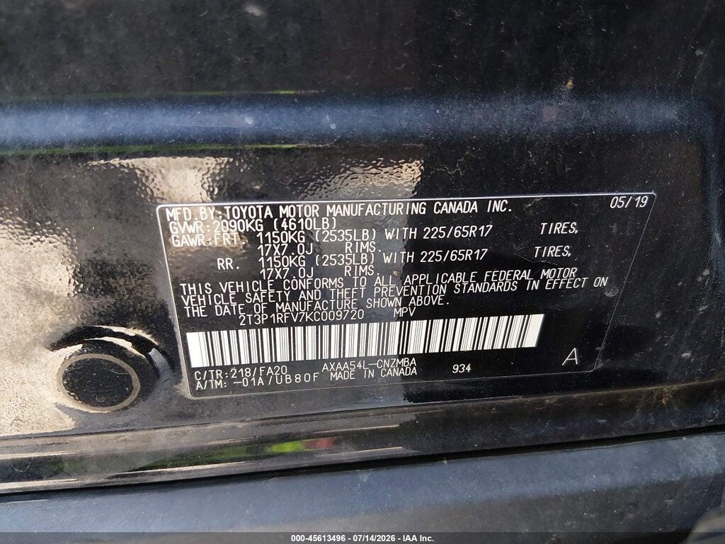 2T3P1RFV7KC009720 2019 TOYOTA RAV4 photo no. 9