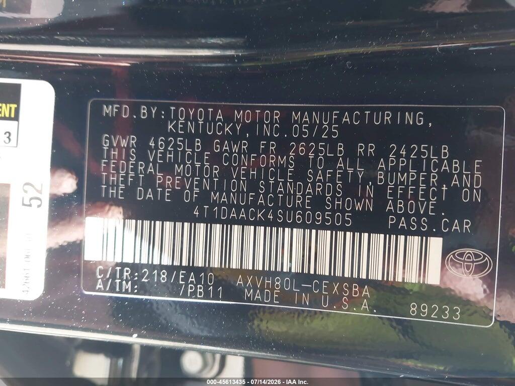 4T1DAACK4SU609505 2025 TOYOTA CAMRY photo no. 9