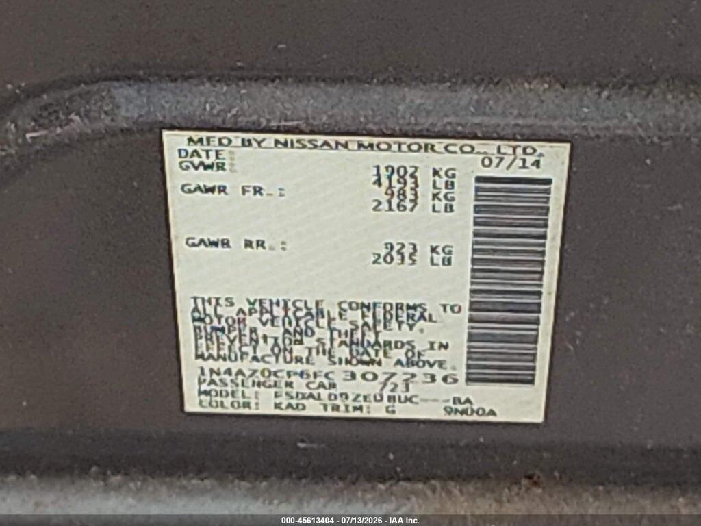 1N4AZ0CP6FC307236 2015 NISSAN LEAF photo no. 9