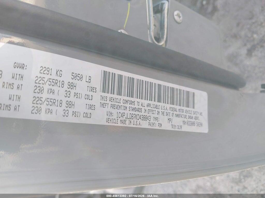 1C4PJLDB7KD438843 2019 JEEP CHEROKEE photo no. 9
