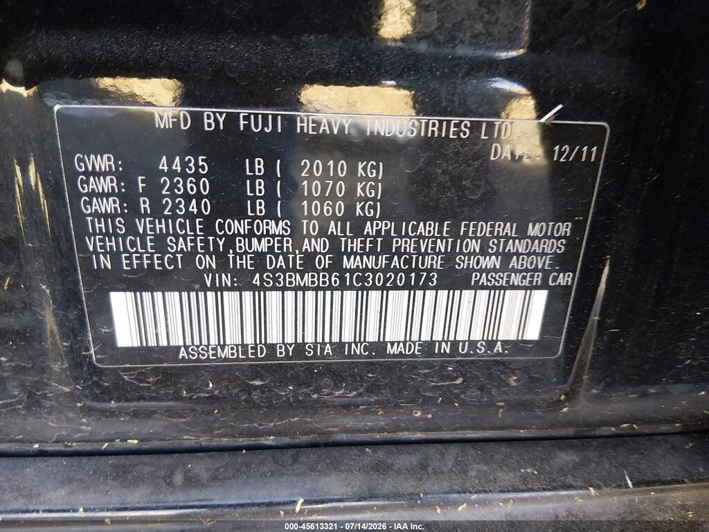 4S3BMBB61C3020173 2012 SUBARU LEGACY photo no. 9