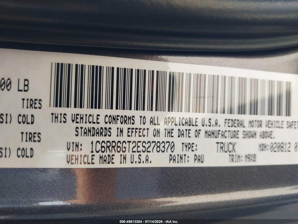 1C6RR6GT2ES278370 2014 RAM 1500 photo no. 9