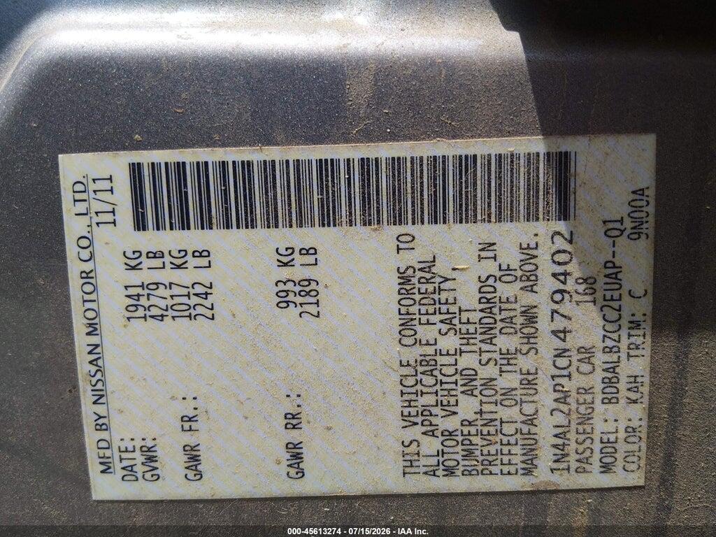 1N4AL2AP1CN479402 2012 NISSAN ALTIMA photo no. 9