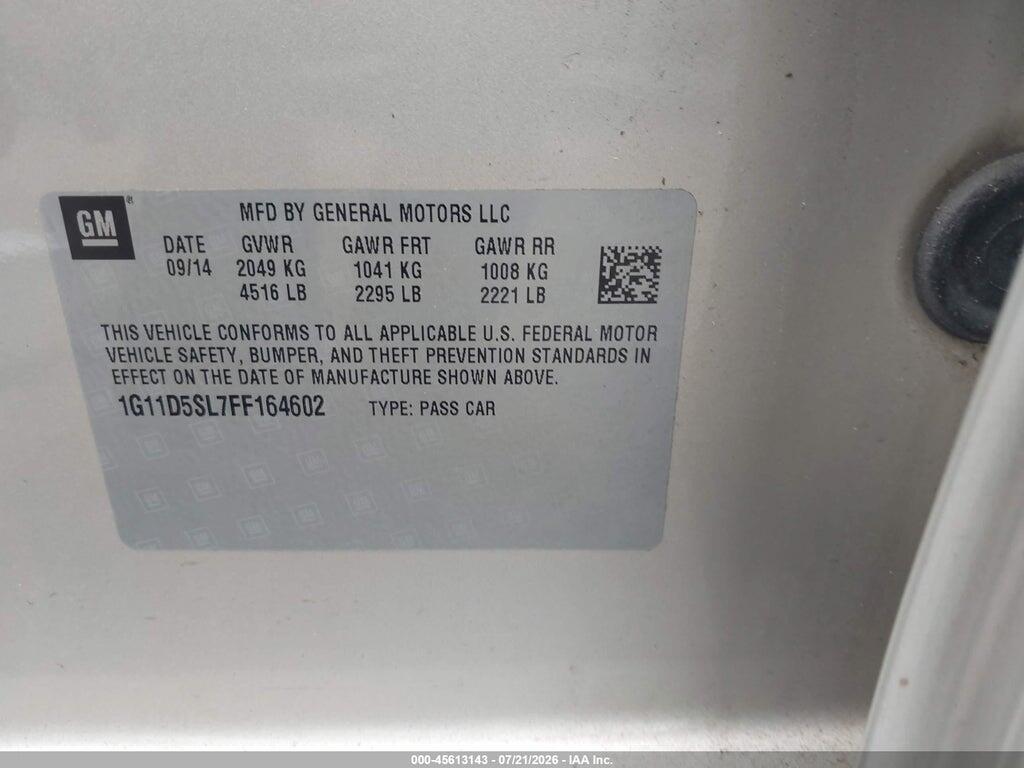 1G11D5SL7FF164602 2015 CHEVROLET MALIBU photo no. 9