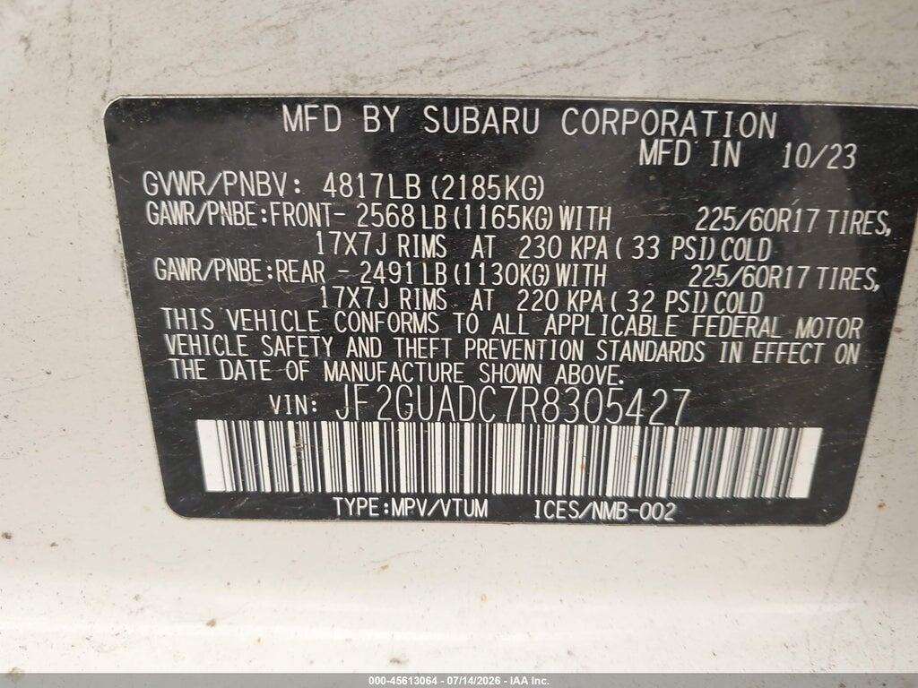 JF2GUADC7R8305427 2024 SUBARU CROSSTREK photo no. 9
